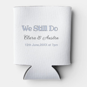 We still do couple name date blue pastel grey retr can cooler