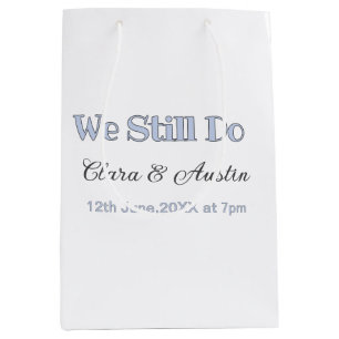 We still do couple name date blue pastel grey retr medium gift bag