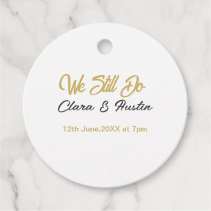 We still do couple name date champagne gold vow re favour tags