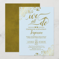 We Still Do Elegant Pale Blue & Gold Vow Renewal