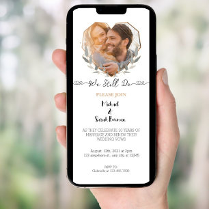 We still Do Elegant Photo Wedding Vow Renewal Invitation