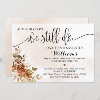 We Still Do Eucalyptus Autumn Wedding Anniversary Invitation