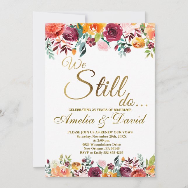 We Still Do invitation, Vow Renewal Invitation (Front)