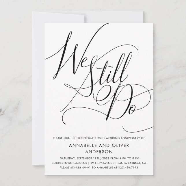 We Still Do | Minimalist Wedding Anniversary Invitation (Front)