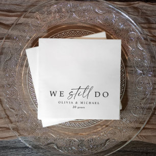 We Still Do Modern Anniversary Black and White Napkin