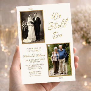 We Still Do Photo Timeline Elegant Invitation