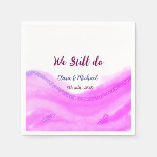 We still do pink purple watercolor glitter sparkle napkin