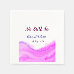 We still do pink purple watercolor glitter sparkle napkin