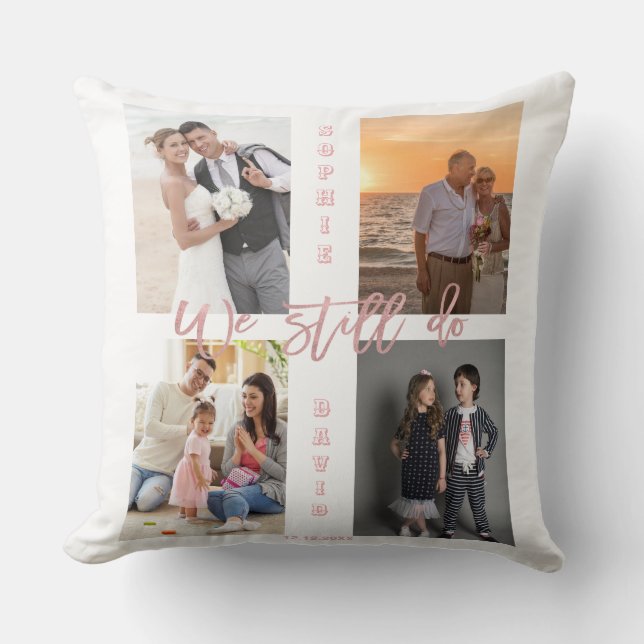We Still Do Renew the Vows Photo Collage Cushion (Front)