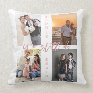 We Still Do Renew the Vows Photo Collage Cushion