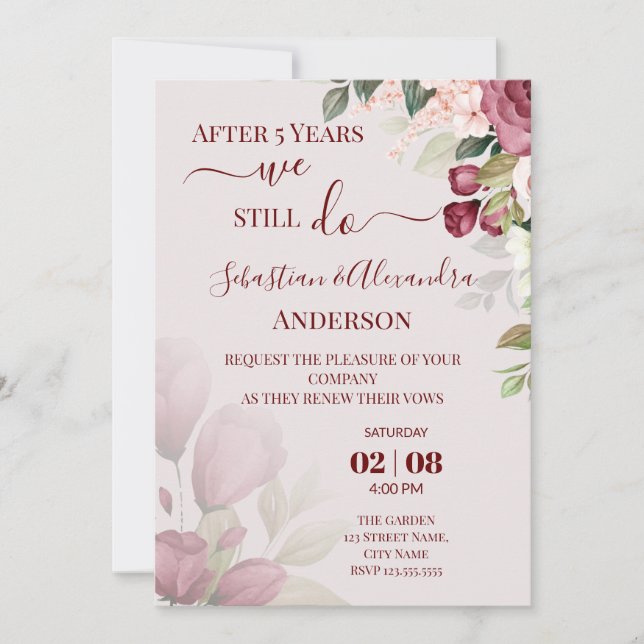 We still Do Renewal Wedding Vows Anniversary Invit Invitation (Front)