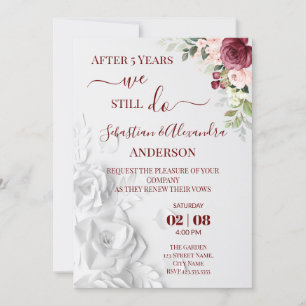 We still Do Renewal Wedding Vows Anniversary Invit Invitation