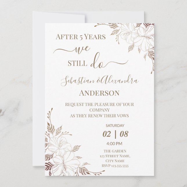 We still Do Renewal Wedding Vows Anniversary Invit Invitation (Front)