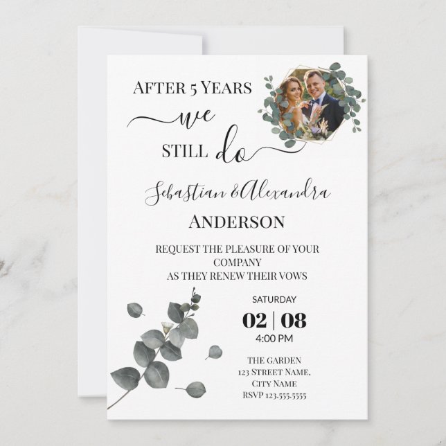 We still Do Renewal Wedding Vows Anniversary Invit Invitation (Front)