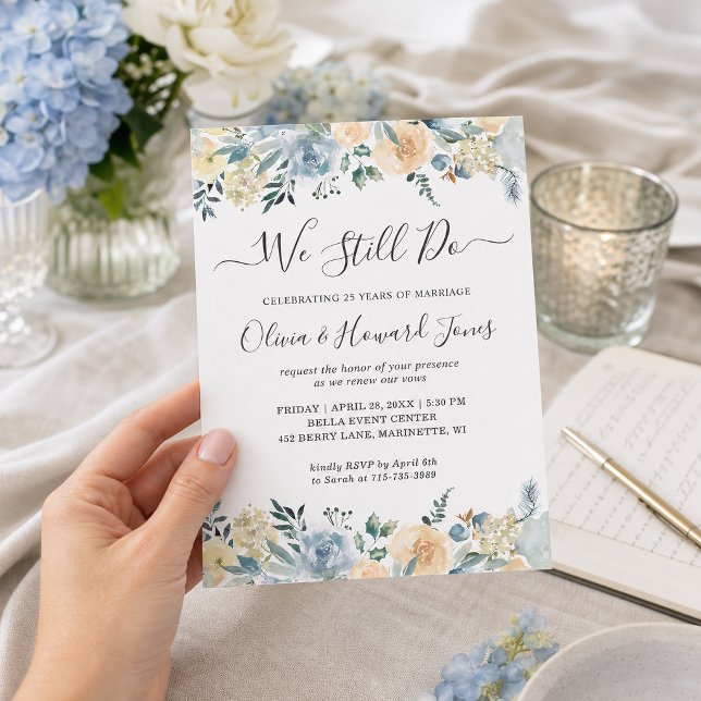 We Still Do Vanilla Blue Vow Renewal Invitation (Creator Uploaded)