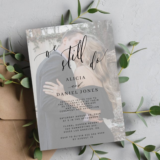 We still do vow renewal elegant photo anniversary invitation (Creator Uploaded)