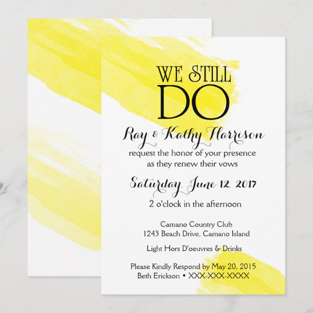 We Still Do Wedding Anniversary Invite (Front/Back)