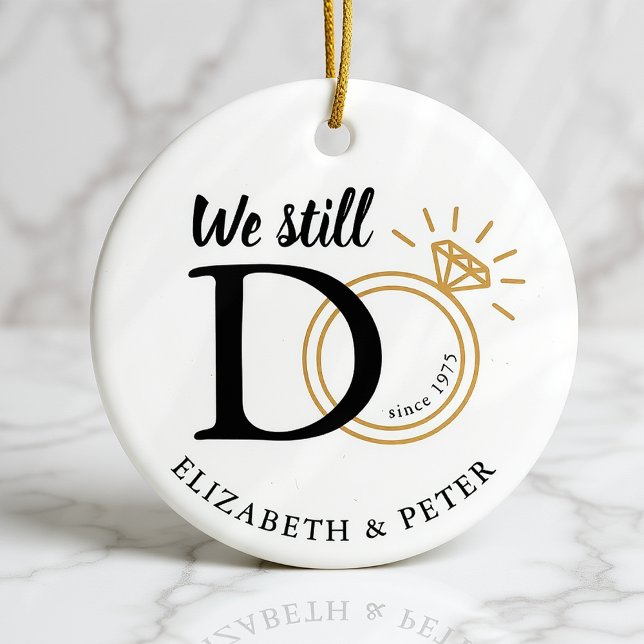 We Still Do Wedding Anniversary Photo Ceramic Tree Decoration (Creator Uploaded)
