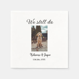 We still do wedding couple pet photo name date sim napkin