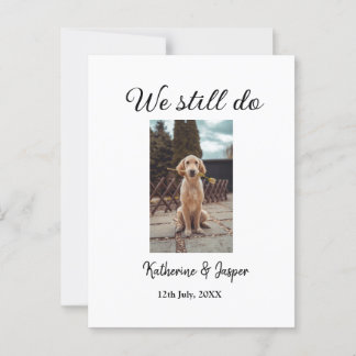 We still do wedding couple pet photo name date sim postcard