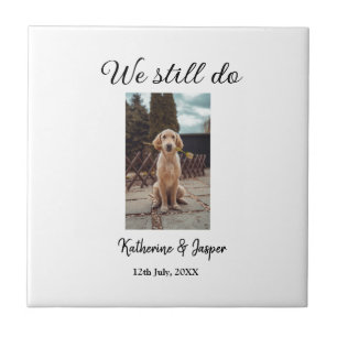We still do wedding couple pet photo name date sim tile