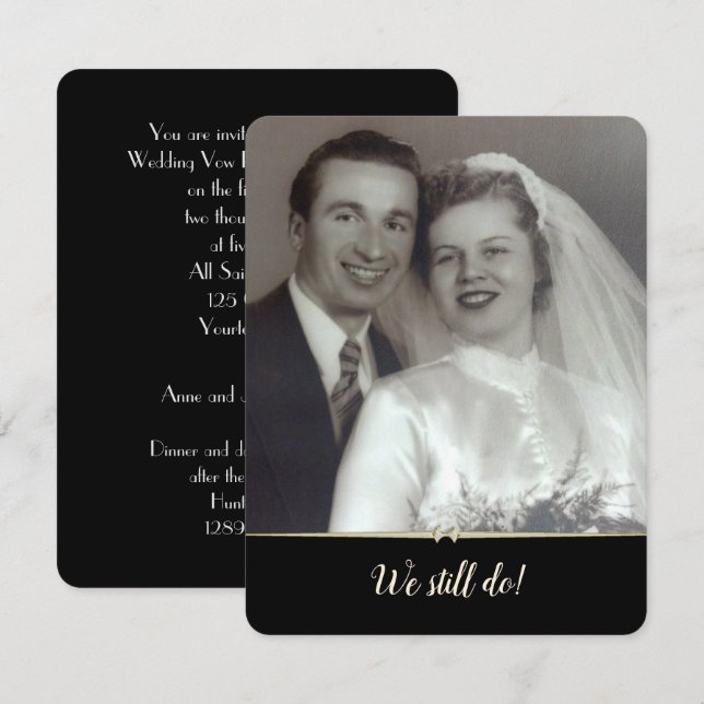 We Still Do-wedding vow renewal photo frame Invitation (Front/Back)