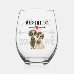 We Still Do – Whimsical Owl Love Anniversary Stemless Wine Glass