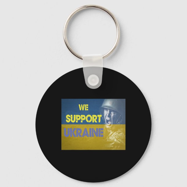 We Support Ukraine No War  Key Ring (Front)