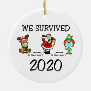 We Survived 2020 Christmas Ceramic Tree Decoration