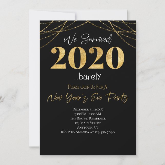 We Survived 2020 New Year's 2021 Invitation (Front)