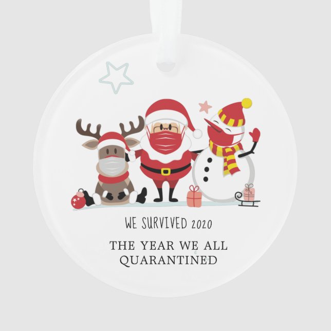 We Survived 2020 Year We Quarantined Commemorative Ornament (Back)