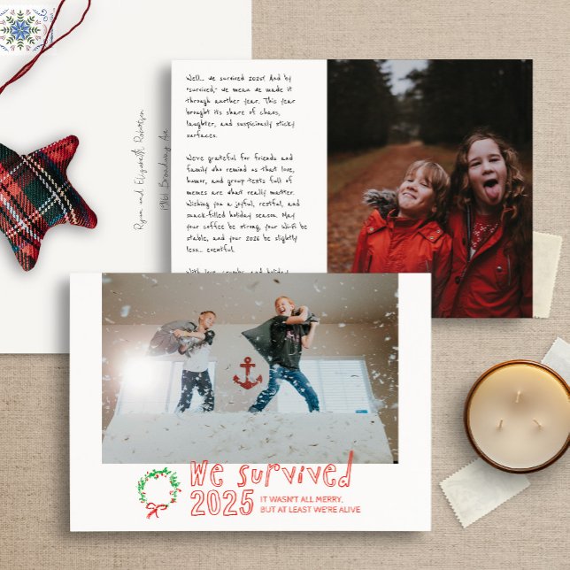 We Survived 2025 Funny Holiday Photo Card (Creator Uploaded)