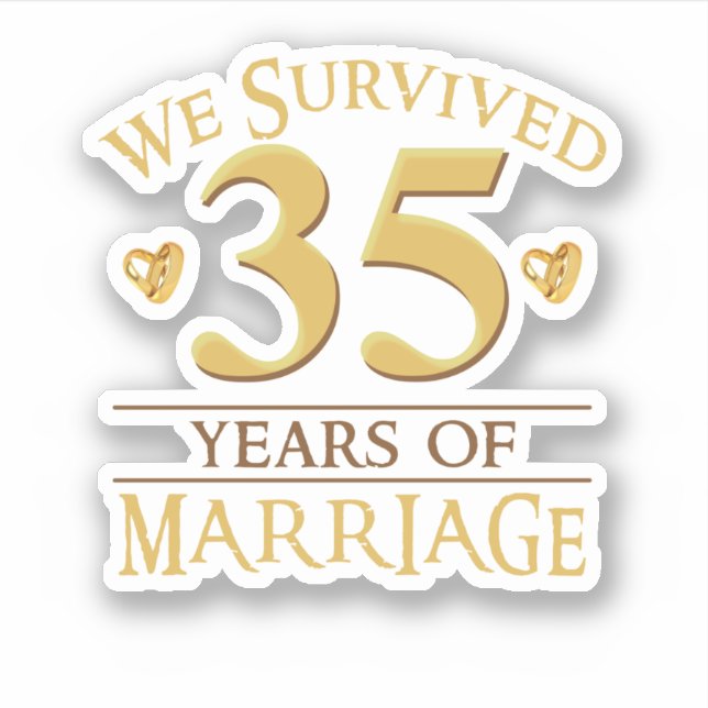 We Survived 35 Years Of Marriage Couple 35th Anniv (Front)