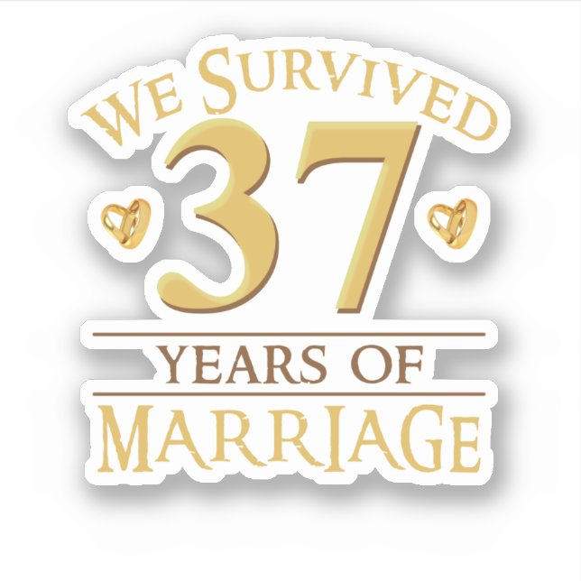 We Survived 37 Years Of Marriage Couple 37th Anniv (Front)