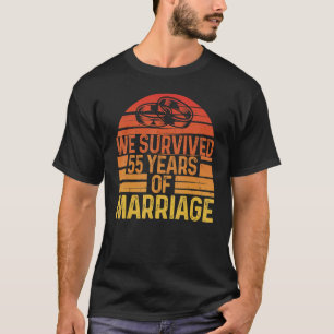 We Survived 55 Years of Marriage Retro Rings Cute T-Shirt