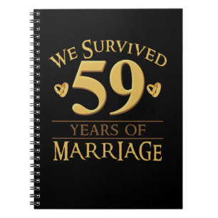 We Survived 59 Years Of Marriage Couple 59th Anniv Notebook