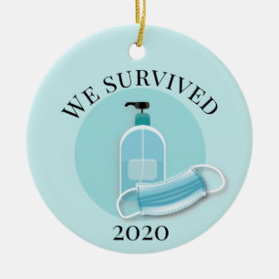 We Survived Covid Coronavirus 2020 Ceramic Tree Decoration