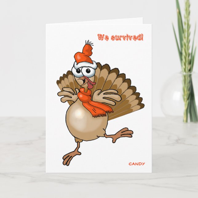 We survived! Happy New Year. Holiday Card (Front)