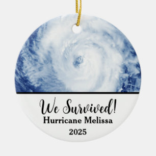 We Survived Hurricane Melissa 2025 Ceramic Tree Decoration