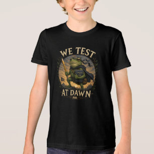 We Test At Dawn Funny School Frog Teacher Student Tri-Blend Shirt