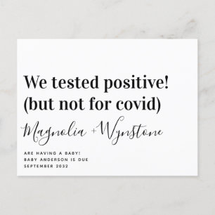 We tested positive Funny Pregnancy  Announcement Postcard