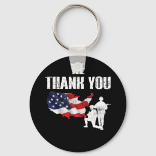 We Thank You Memorial Day Veteran Military Key Ring