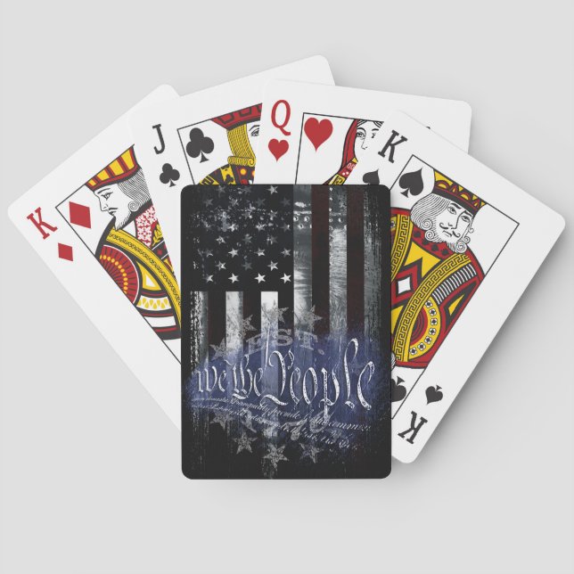 WE THE PEOPLE 13 Stars Industrial American Flag Playing Cards (Back)
