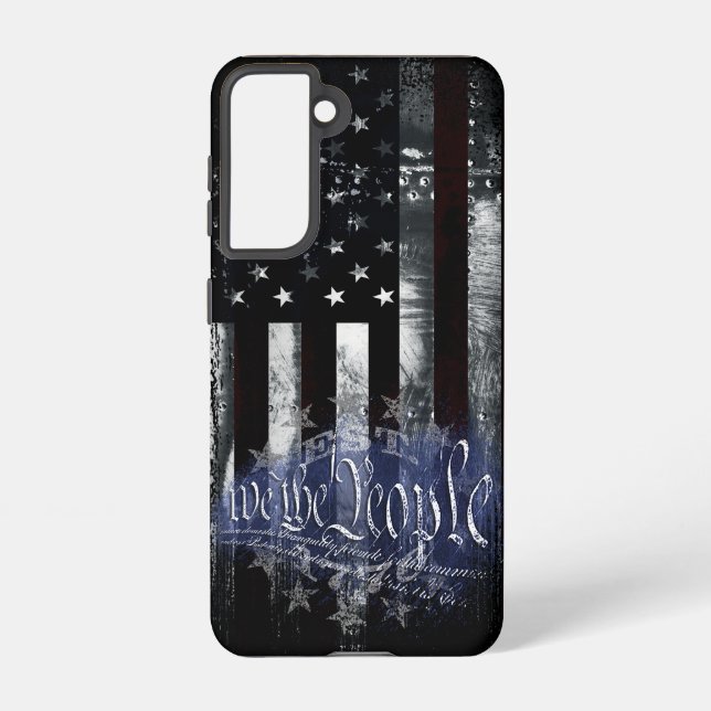 WE THE PEOPLE 13 Stars Industrial American Flag Samsung Galaxy S21 Case (Back)