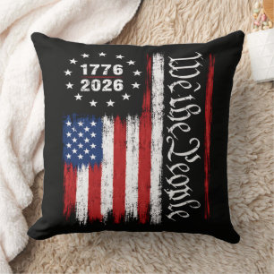 We The People 1776 2026 Patriotic Flag Cushion