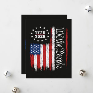 We The People 1776 2026 Patriotic Flag Holiday Card