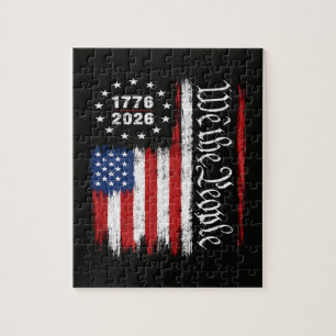 We The People 1776 2026 Patriotic Flag Jigsaw Puzzle