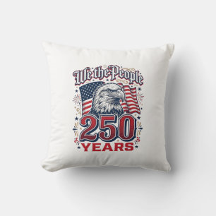 We The People 250 Years Patriotic Eagle Vintage De Cushion