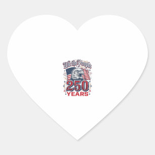 We The People 250 Years Patriotic Eagle Vintage De Heart Sticker