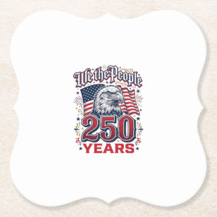 We The People 250 Years Patriotic Eagle Vintage De Paper Coaster